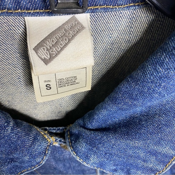 Y2K Looney tunes Tweety denim embroidered jacket size S - Picture 3 of 10